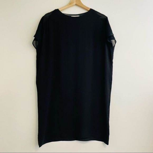 Oak + Fort | Black Chiffon Tunic Dress - Picture 1 of 8